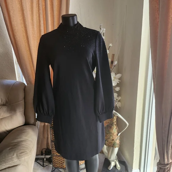 Black Label by Chico's beaded dress size 6 NEW